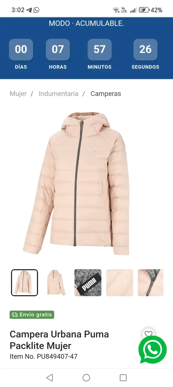 Campera Urbana Puma Mujer - 1