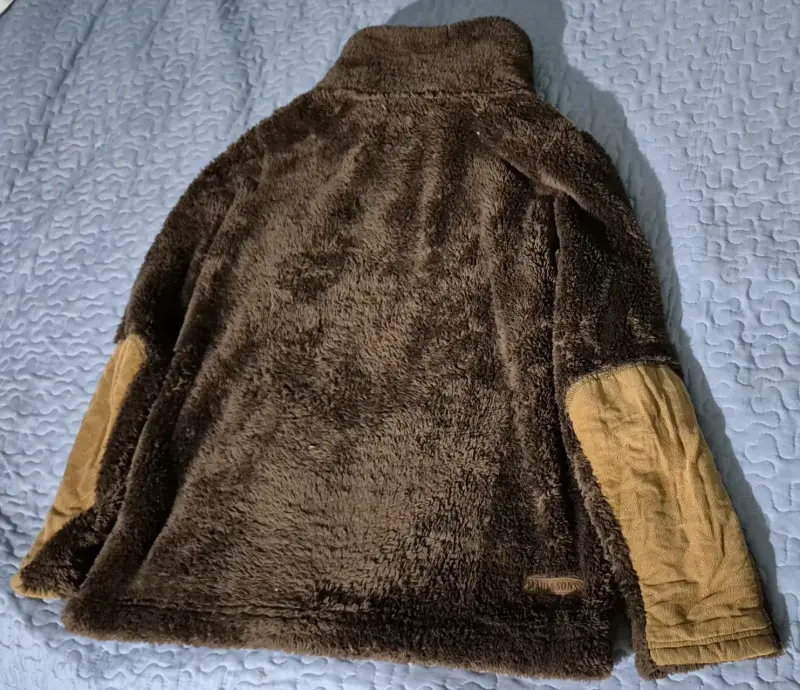 Chaqueta borrego café y beige - 4