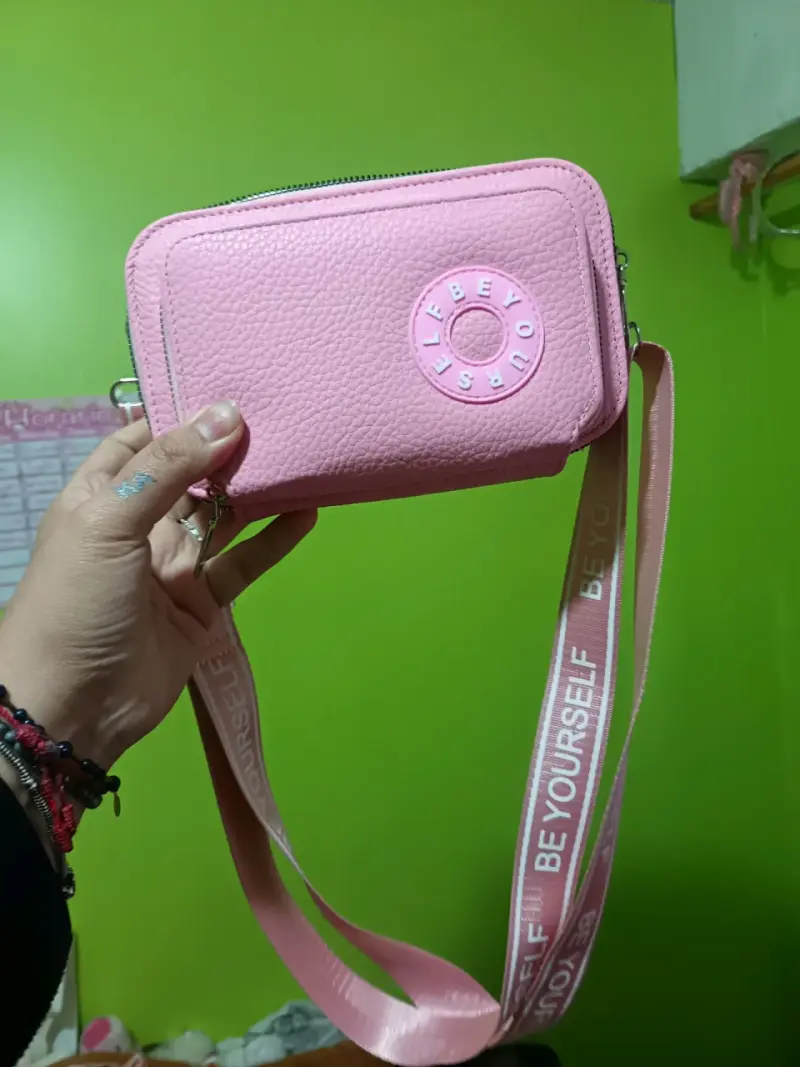 Cartera cruzada rosa - 1