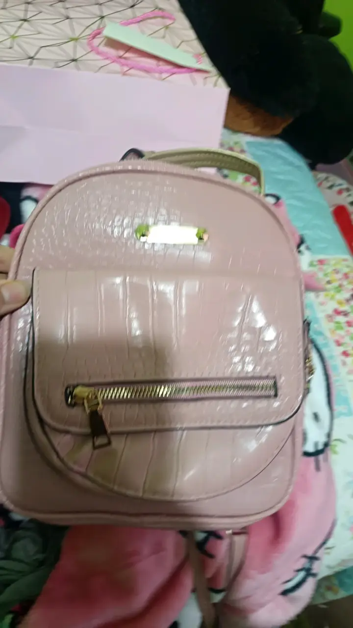 Mochila pequeña rosa texturizada - 2