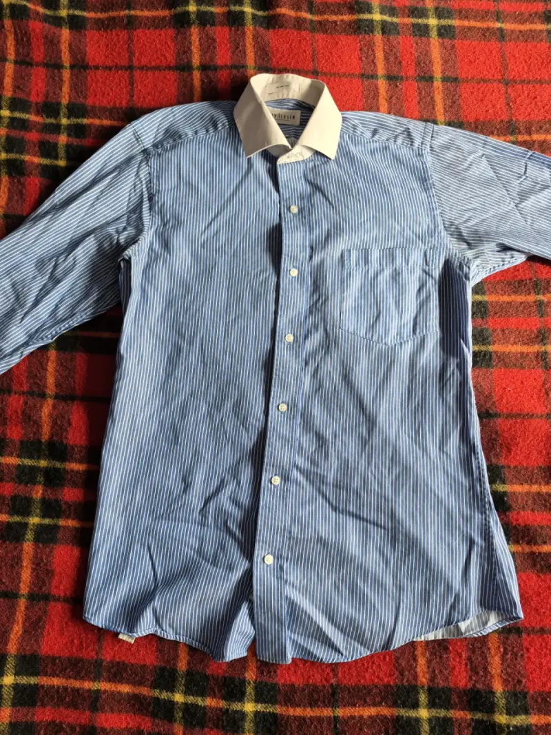 Camisa a rayas azul y blanco van heusen - 2