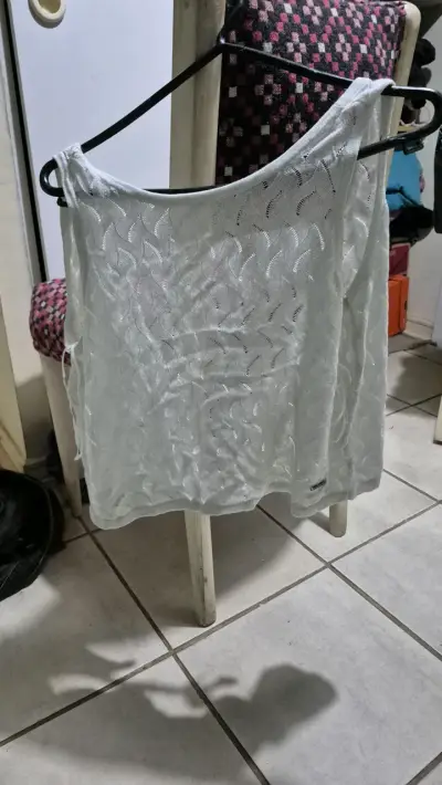 Top blanco calado sin mangas - miniatura 1