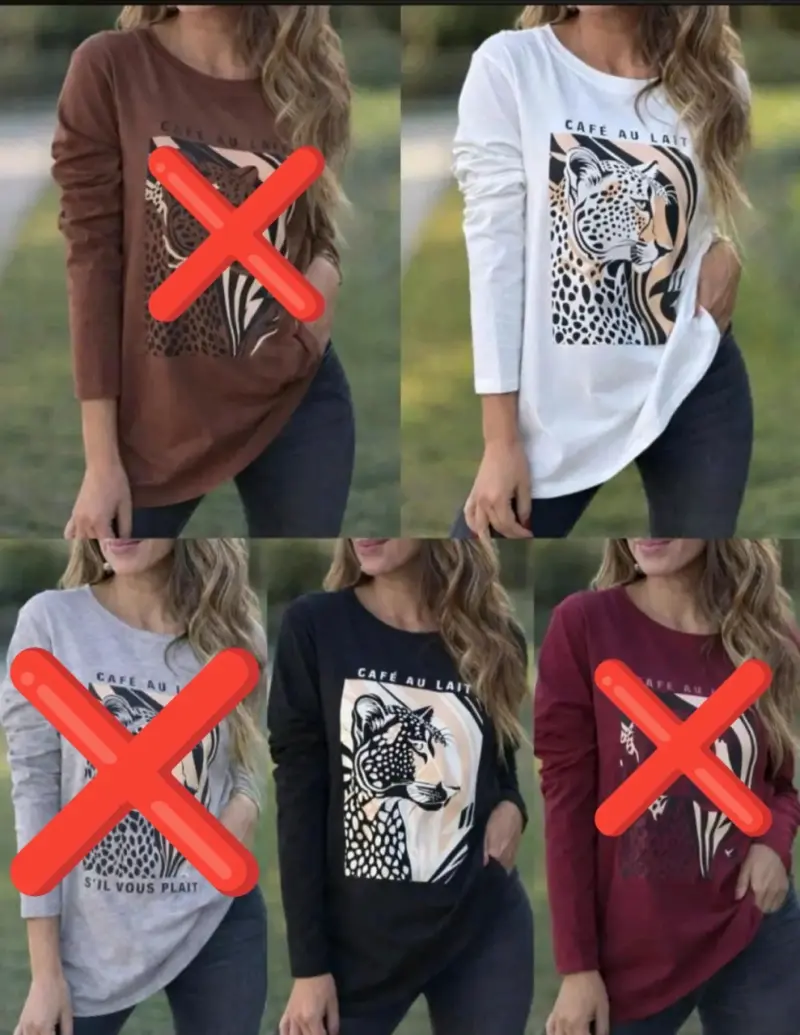 Polera manga larga estampada - 1