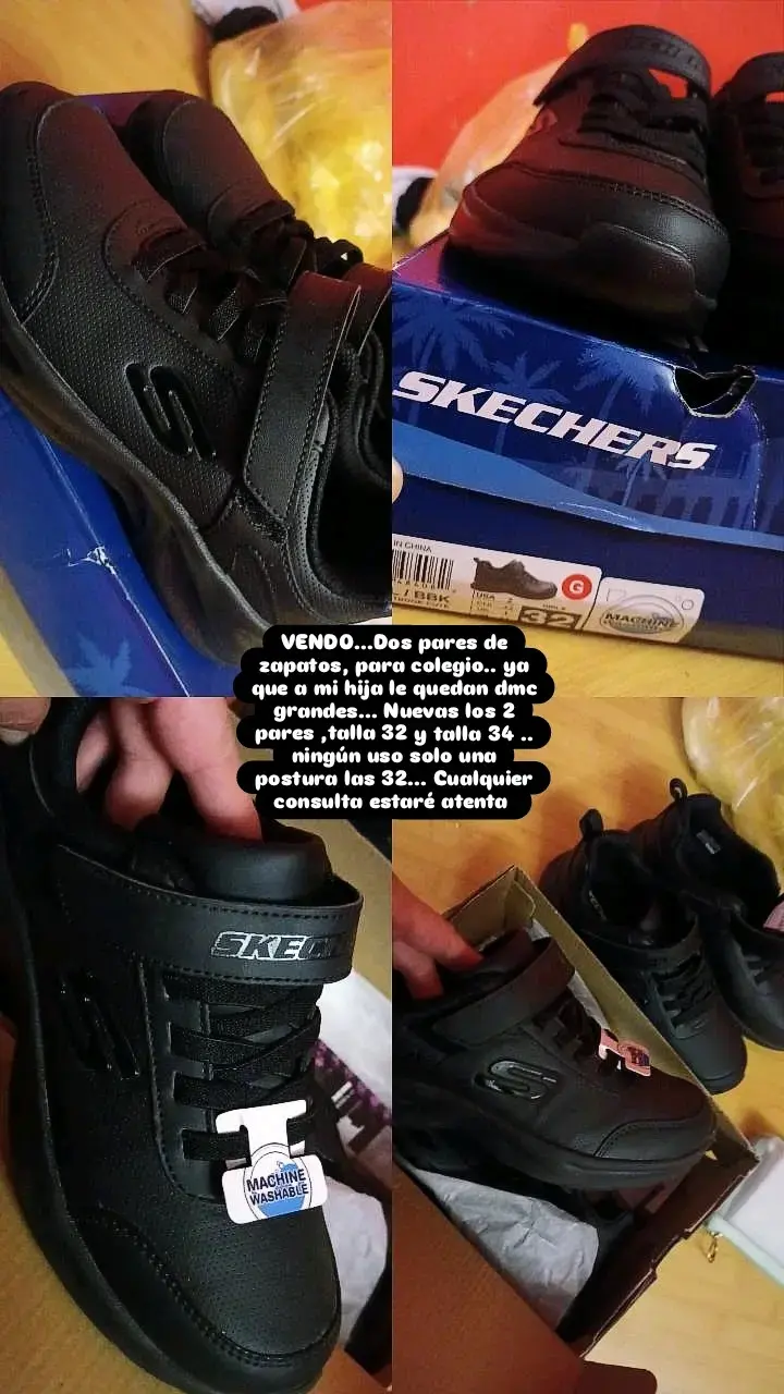 Zapatos escolares Skechers negros - 1