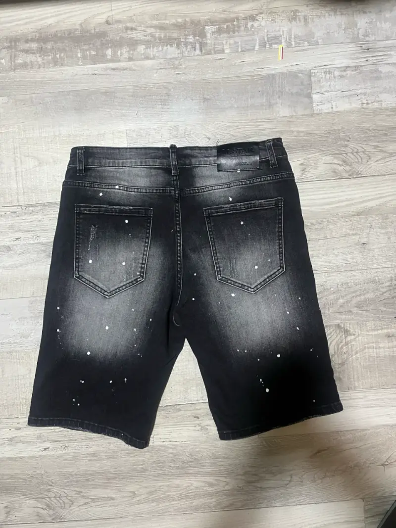 Shorts de mezclilla desgastados - 3