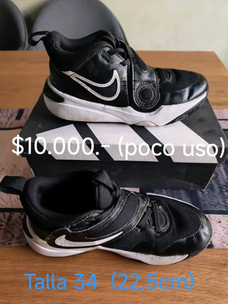 Zapatillas negras talla 34. Niño