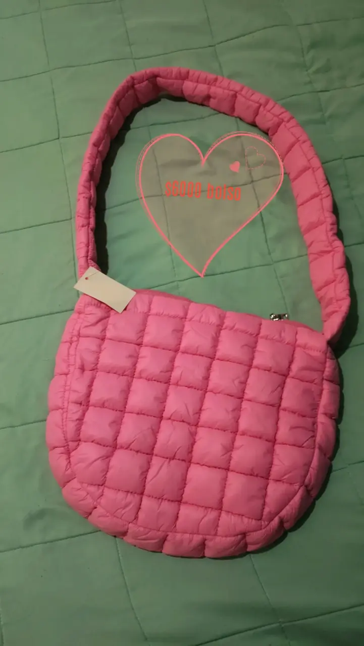 Bolso acolchado rosado - 1
