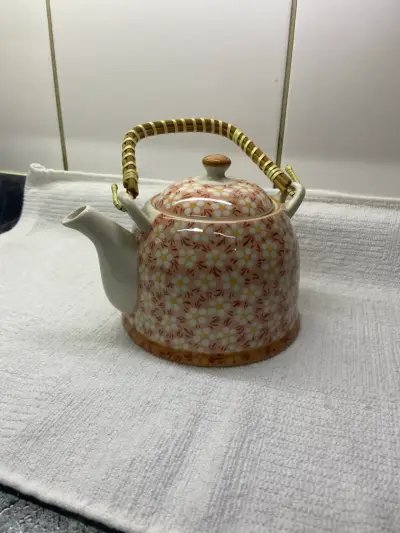 Tetera de cerámica floral - miniatura 1