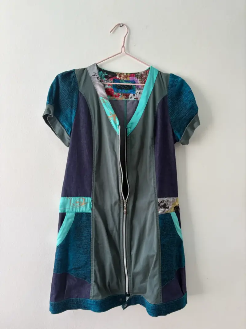 Vestido patchwork con cierre - 1