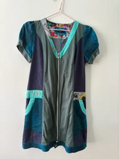 Vestido patchwork con cierre - miniatura 3