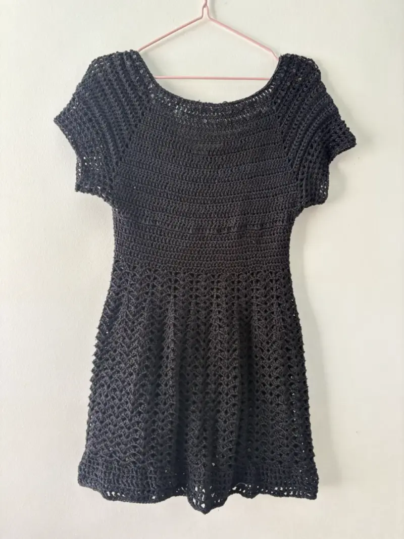 Vestido crochet negro - 1