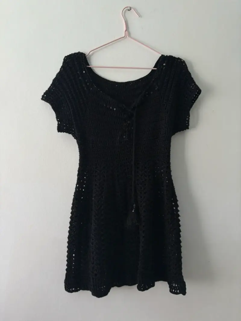 Vestido crochet negro - 2