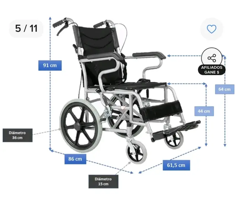Silla de ruedas geriátrica - 2