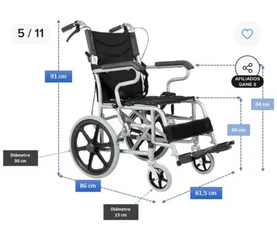 Silla de ruedas geriátrica - miniatura 2