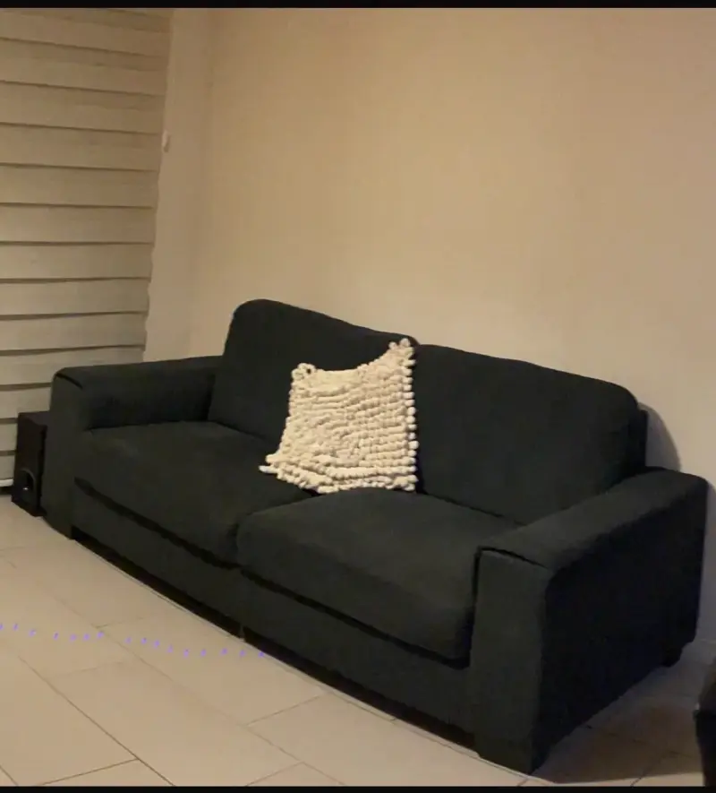 Sofá de dos plazas gris oscuro