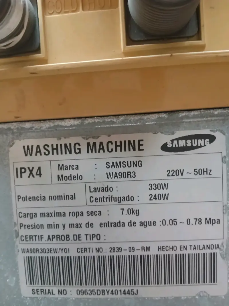 Lavadora Samsung WA90R3 7kg - 1