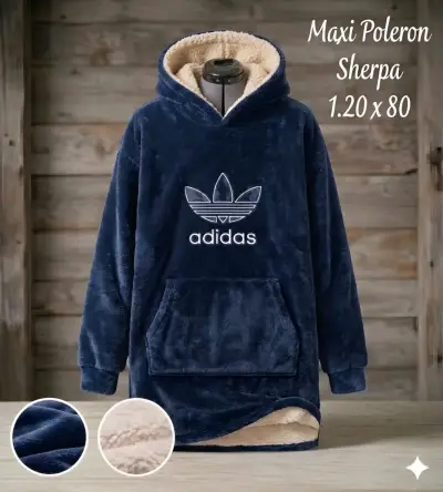 Maxi polerón sherpa azul - miniatura 1