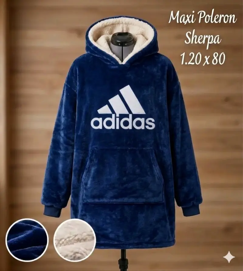Maxi polerón sherpa azul - 2