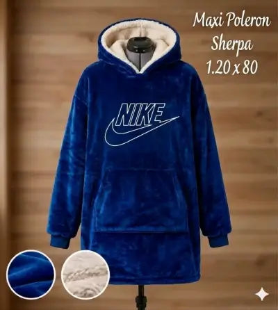 Maxi polerón sherpa azul - miniatura 3