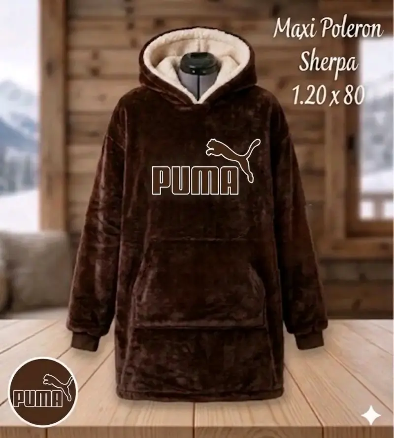 Maxi polerón sherpa azul - 5