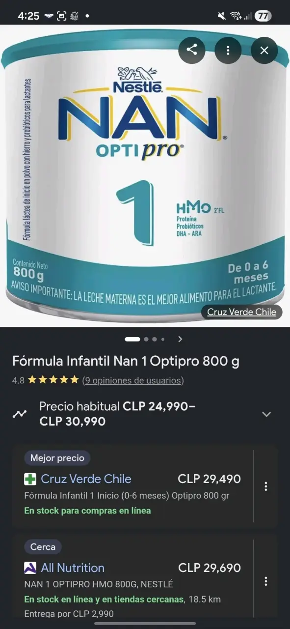 Fórmula Infantil Nan Optipro 800g