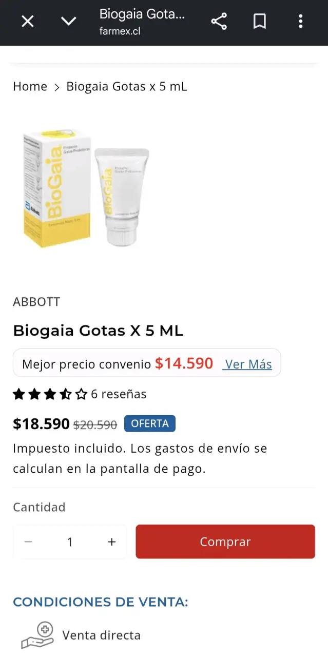Biogaia Gotas x 5 mL