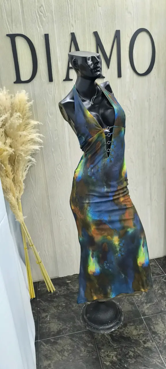 Vestido largo multicolor - 1