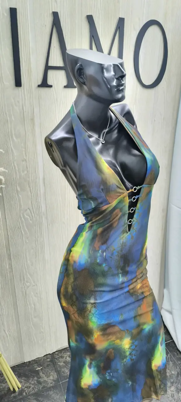 Vestido largo multicolor - 4