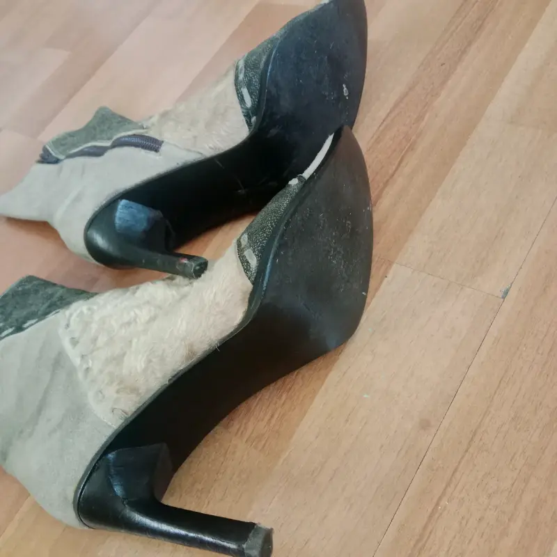 Botines de cuero y pelo vintage - 4