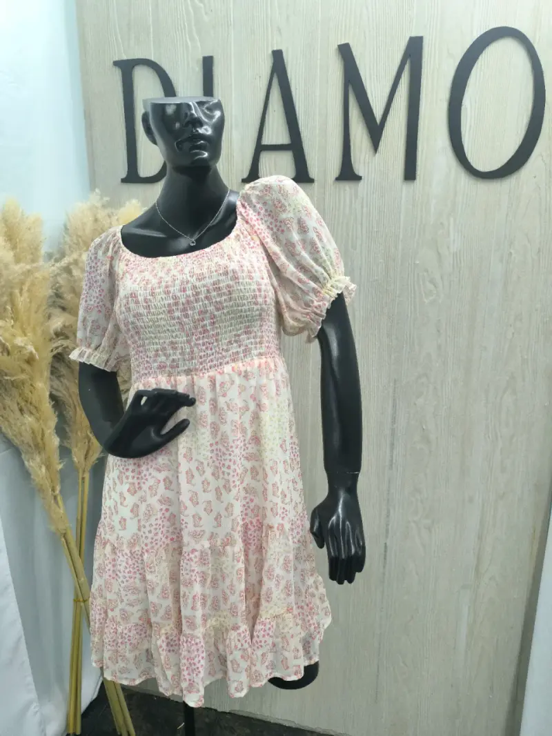 Vestido bohemio floral rosa - 2