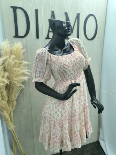 Vestido bohemio floral rosa - miniatura 4