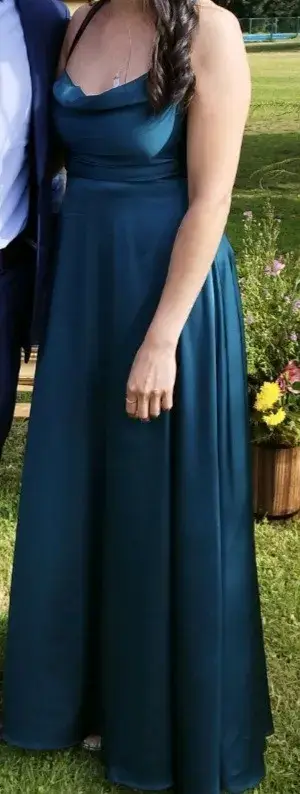 Vestido largo verde esmeralda - miniatura 1