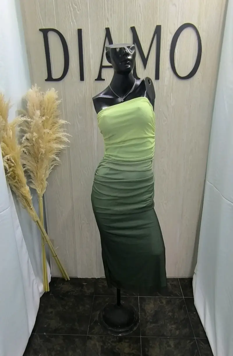 Vestido largo degradado verde - 1