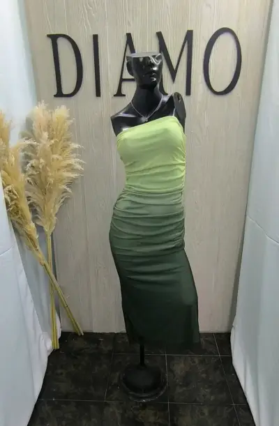 Vestido largo degradado verde - miniatura 1