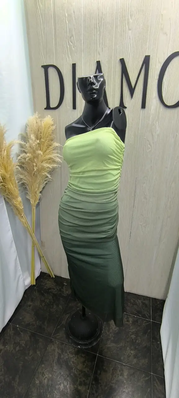 Vestido largo degradado verde - 2