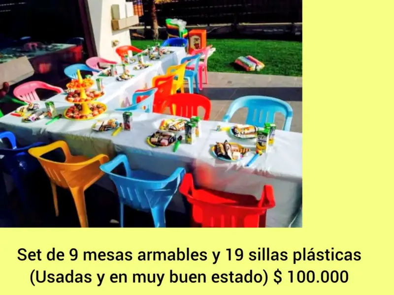 Set de mesas y sillas plásticas - 1