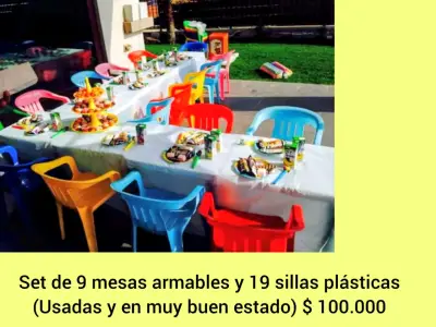 Set de mesas y sillas plásticas - miniatura 1