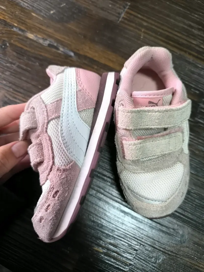 Zapatillas infantiles rosadas niña talla 22 - 5