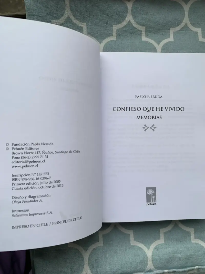 Libro 'Confieso que he vivido' de Neruda - 2