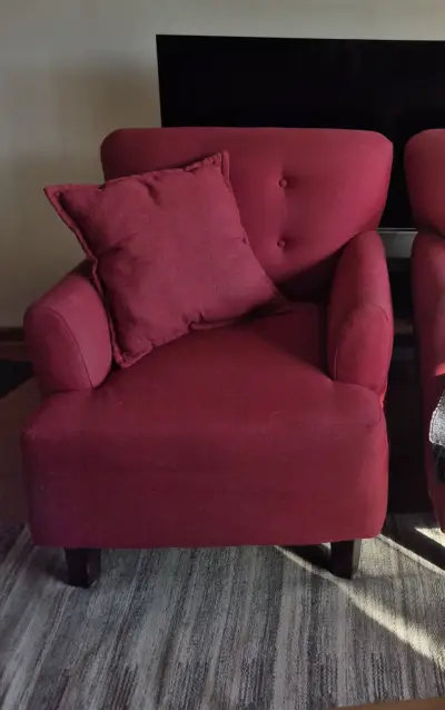 Sillón poltrona sitial rojo burdeos - miniatura 1