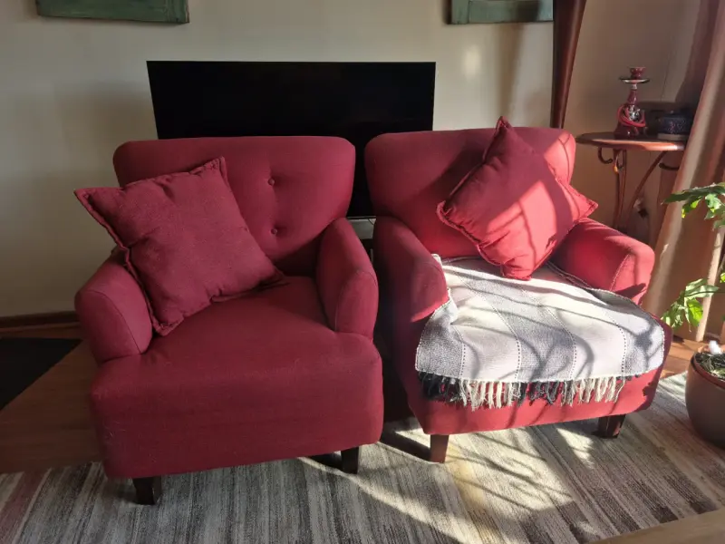 Sillón poltrona sitial rojo burdeos - 2
