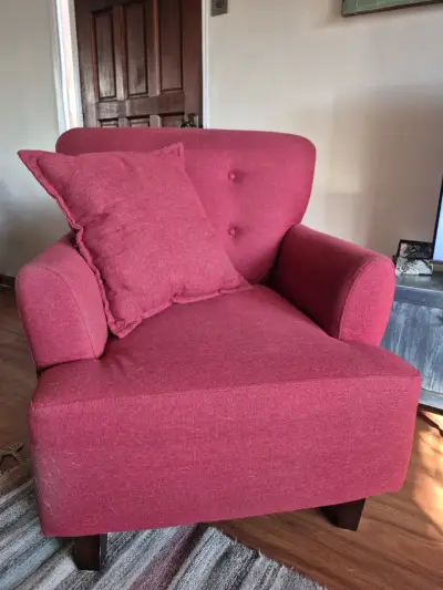 Sillón poltrona sitial rojo burdeos - miniatura 3