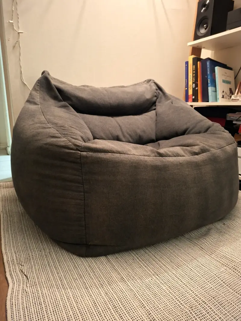 Sillón puff grande gris Denim - 2