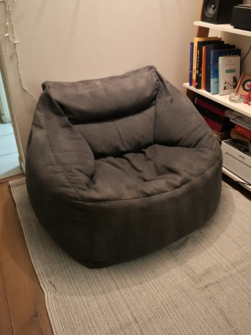 Sillón puff grande gris Denim - 6