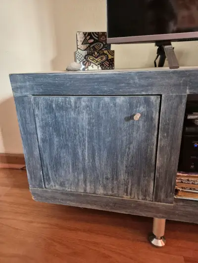 Mueble rack TV azul tiza - miniatura 6