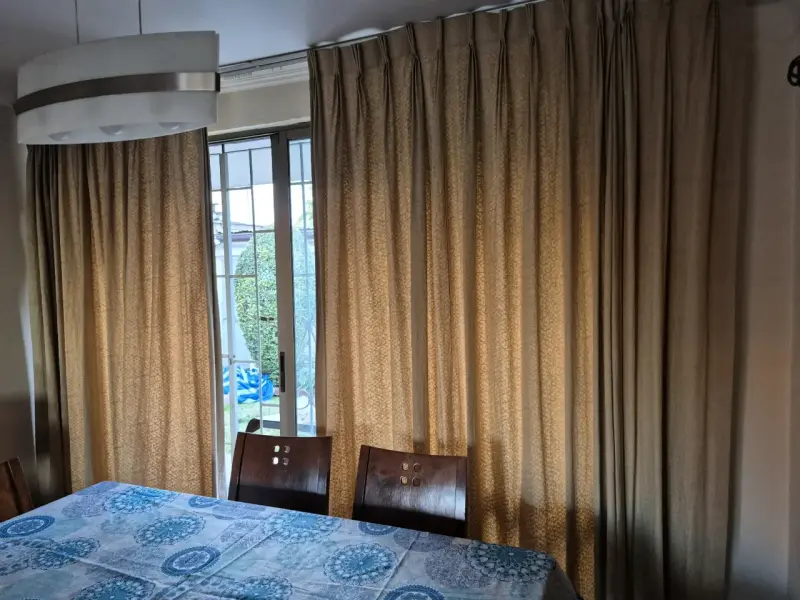 Cortinas beige largas para riel - 2