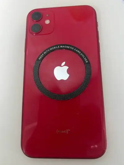 iPhone rojo con pantalla activa - miniatura 2