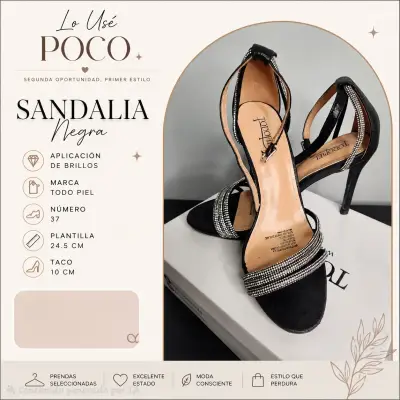 Tacones negros con brillantes - miniatura 4