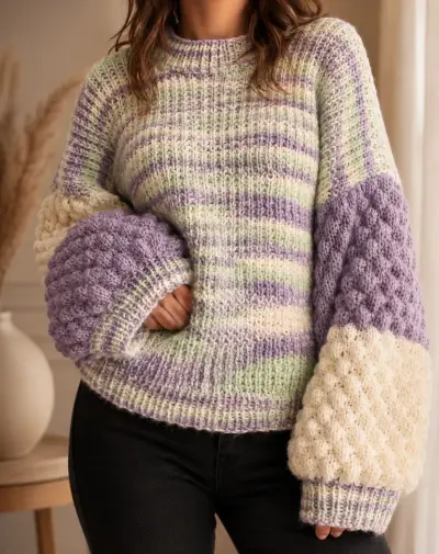 Sweater lana tejido a mano - miniatura 1