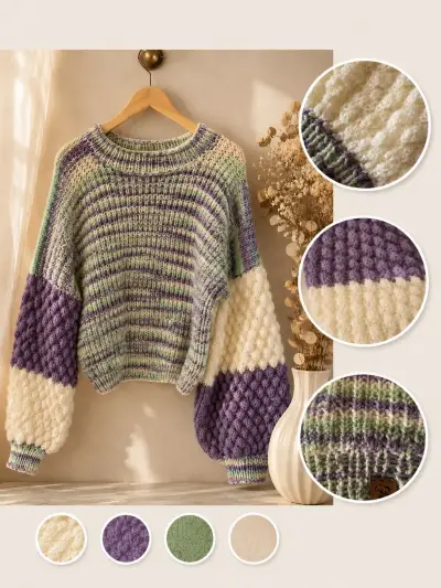 Sweater lana tejido a mano - miniatura 2